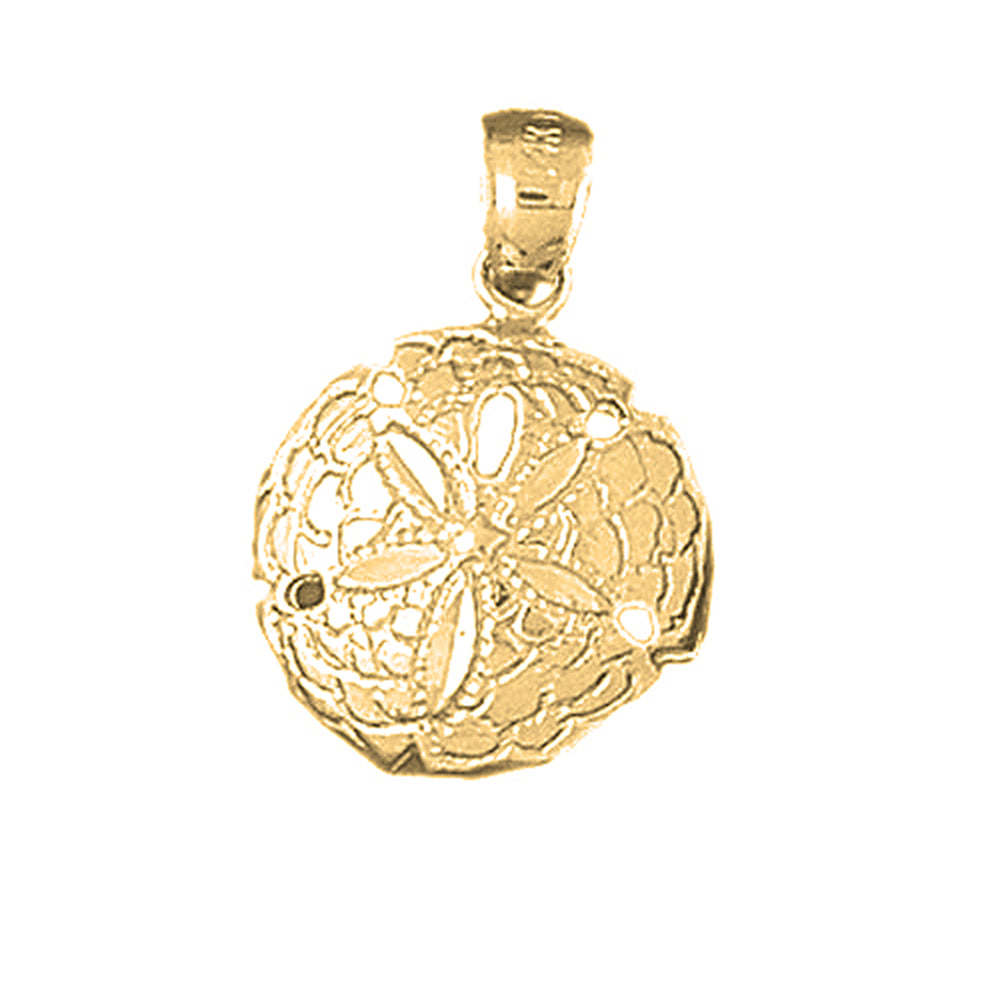 Yellow Gold-plated Silver Sand Dollar Pendant