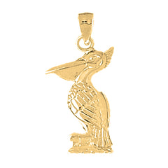 Yellow Gold-plated Silver Pelican Pendant