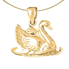 Colgante de cisne de plata de ley (bañado en rodio o oro amarillo)