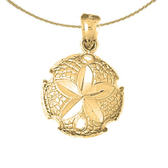 Sterling Silver Sand Dollar Pendant (Rhodium or Yellow Gold-plated)