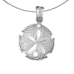 Sterling Silver Sand Dollar Pendant (Rhodium or Yellow Gold-plated)