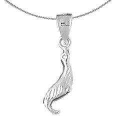 Sterling Silver Seal Lion Pendant (Rhodium or Yellow Gold-plated)