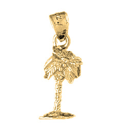 Yellow Gold-plated Silver Palm Tree Pendant