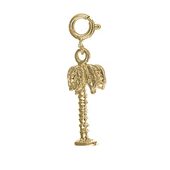Yellow Gold-plated Silver Palm Tree Pendant