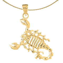 Sterling Silver Scorpion Pendant (Rhodium or Yellow Gold-plated)