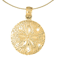 Sterling Silver Sand Dollar Pendant (Rhodium or Yellow Gold-plated)