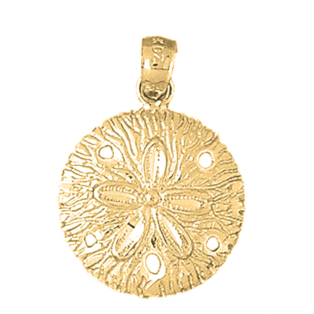 Yellow Gold-plated Silver Sand Dollar Pendant