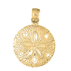 Yellow Gold-plated Silver Sand Dollar Pendant