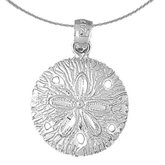 Sterling Silver Sand Dollar Pendant (Rhodium or Yellow Gold-plated)