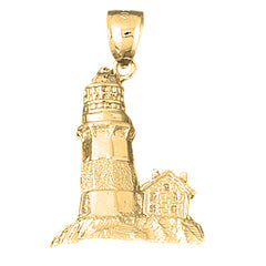 Yellow Gold-plated Silver Lighthouse Pendant