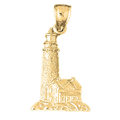 Yellow Gold-plated Silver Lighthouse Pendant