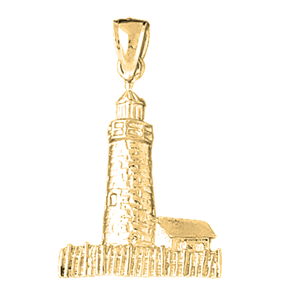 Yellow Gold-plated Silver Pemaquid Pt. Maine Pendant