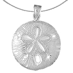 Sterling Silver Sand Dollar Pendant (Rhodium or Yellow Gold-plated)