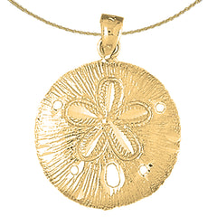 Sterling Silver Sand Dollar Pendant (Rhodium or Yellow Gold-plated)