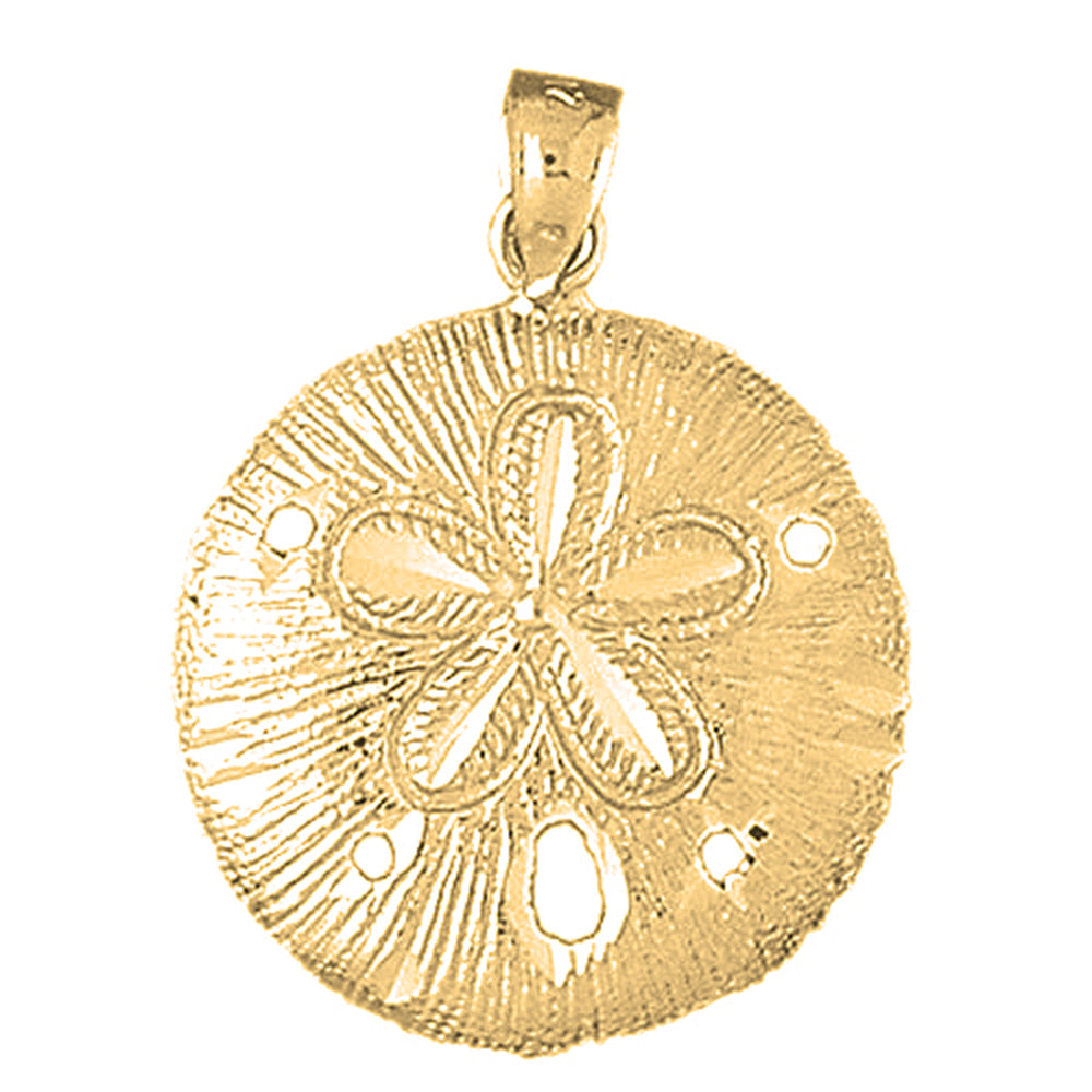 Yellow Gold-plated Silver Sand Dollar Pendant