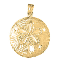 Yellow Gold-plated Silver Sand Dollar Pendant