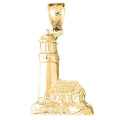 Yellow Gold-plated Silver Lighthouse Pendant