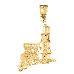 Yellow Gold-plated Silver Split Rock Pendant