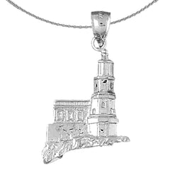 Sterling Silver Split Rock Pendant (Rhodium or Yellow Gold-plated)