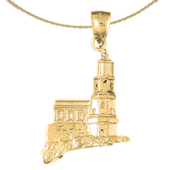 Sterling Silver Split Rock Pendant (Rhodium or Yellow Gold-plated)