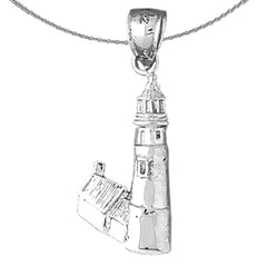 Sterling Silver Heceta Head Oregon Pendant (Rhodium or Yellow Gold-plated)