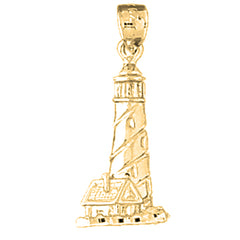 Yellow Gold-plated Silver Lighthouse Pendant