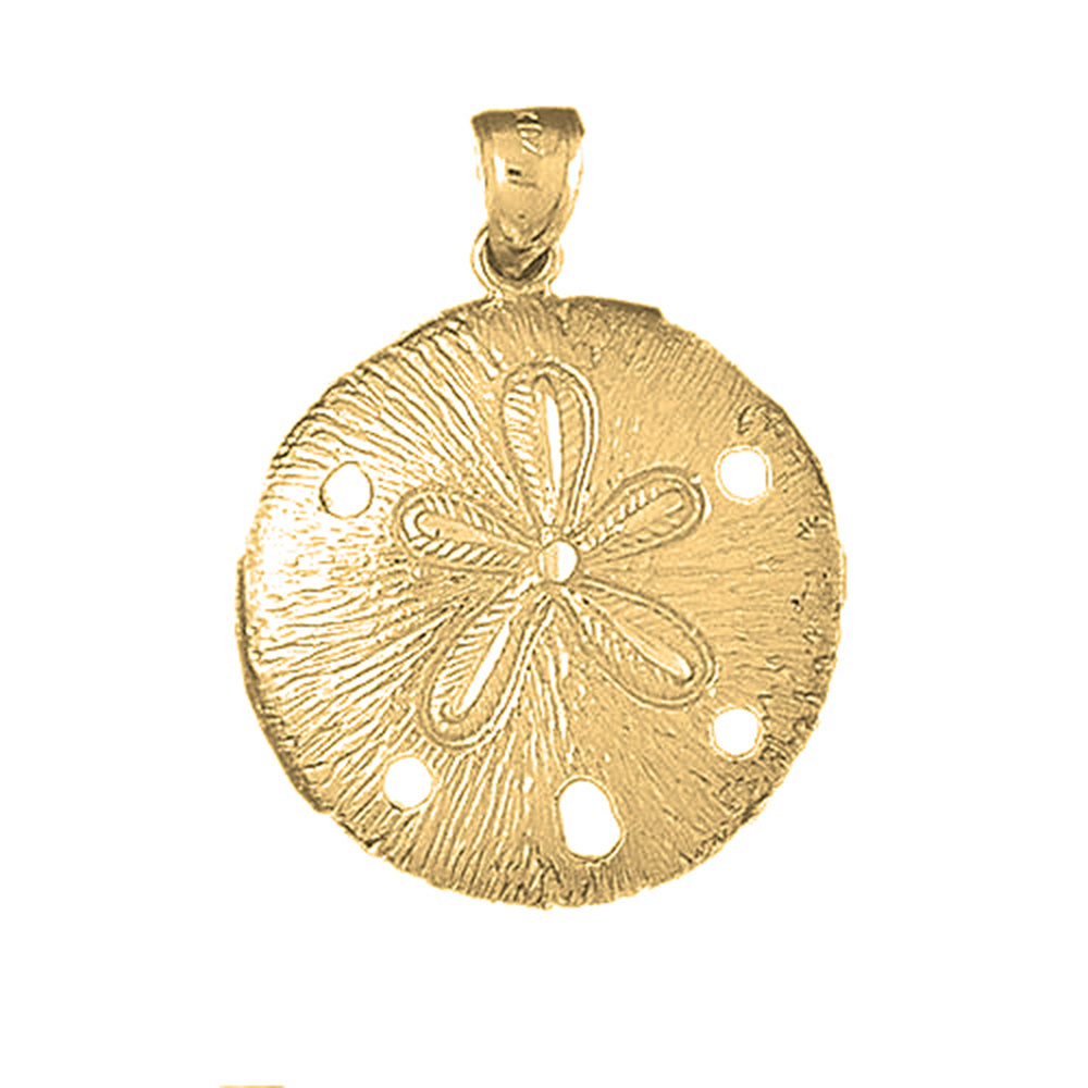 Yellow Gold-plated Silver Sand Dollar Pendant