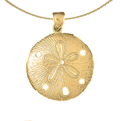 Sterling Silver Sand Dollar Pendant (Rhodium or Yellow Gold-plated)