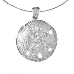 Sterling Silver Sand Dollar Pendant (Rhodium or Yellow Gold-plated)
