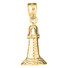 Yellow Gold-plated Silver Lighthouse Pendant