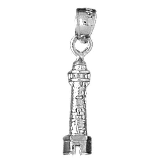Sterling Silver 3D Lighthouse Pendant
