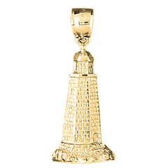 Yellow Gold-plated Silver Lighthouse Pendant