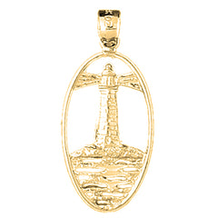 Yellow Gold-plated Silver Lighthouse Pendant