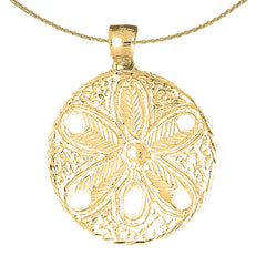 Sterling Silver Sand Dollar Pendant (Rhodium or Yellow Gold-plated)