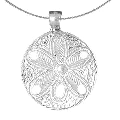Sterling Silver Sand Dollar Pendant (Rhodium or Yellow Gold-plated)