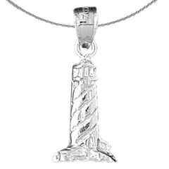 3D-Anhänger Cape Hatteras aus Sterlingsilber (rhodiniert oder gelbvergoldet)