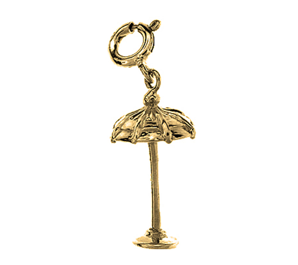 Yellow Gold-plated Silver 3D Umbrella Pendant