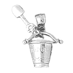 Sterling Silver California Pail And Shovel Pendant