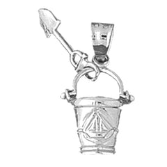 Sterling Silver Pail And Shovel Pendant