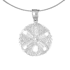 Sterling Silver Sand Dollar Pendant (Rhodium or Yellow Gold-plated)