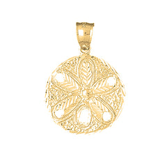 Yellow Gold-plated Silver Sand Dollar Pendant