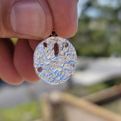 Sterling Silver Sand Dollar Pendant (Rhodium or Yellow Gold-plated)