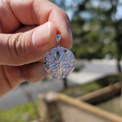 Sterling Silver Sand Dollar Pendant (Rhodium or Yellow Gold-plated)