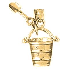 Yellow Gold-plated Silver Pail And Shovel Pendant