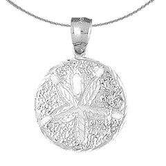 Sterling Silver Sand Dollar Pendant (Rhodium or Yellow Gold-plated)