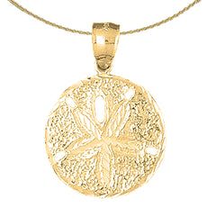 Sterling Silver Sand Dollar Pendant (Rhodium or Yellow Gold-plated)