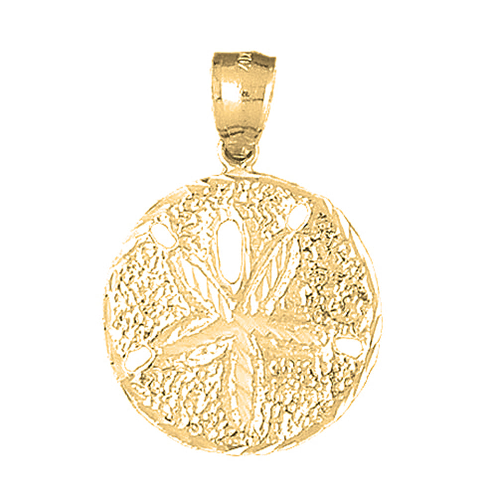 Yellow Gold-plated Silver Sand Dollar Pendant