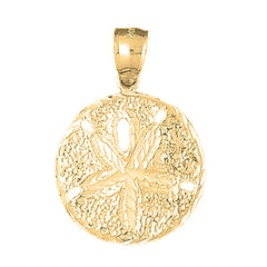 Yellow Gold-plated Silver Sand Dollar Pendant