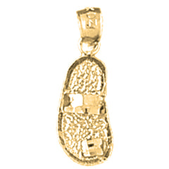 Yellow Gold-plated Silver Flip Flop Pendant
