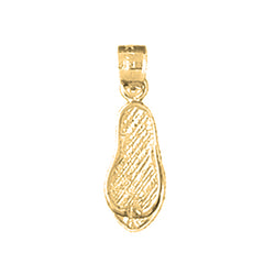 Yellow Gold-plated Silver Flip Flop Pendant